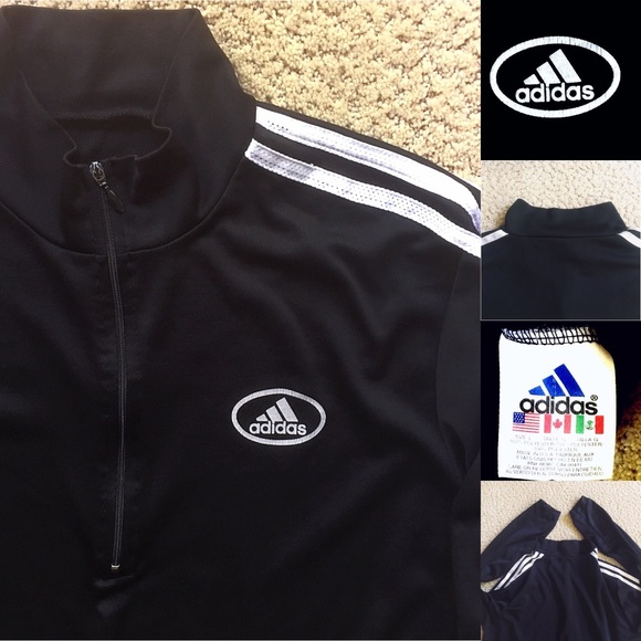 Nike Other - Adidas 3 Stripe Half Zip Black Large Men’s Shirt
